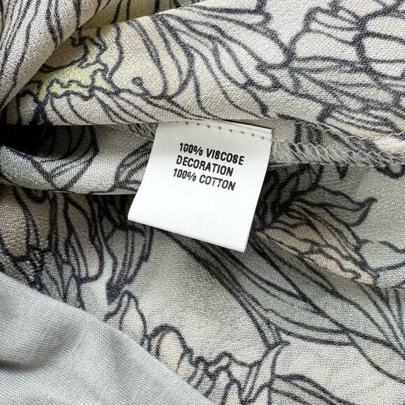 Anthropologie Blank London Dress Womens XS Gray Floral Flounce Maxi Wrap - Picture 9 of 14